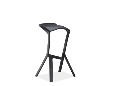 Scaun de bar din plastic, Virginia Negru, l50xA29xH82 cm