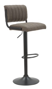 Scaun de bar tapitat cu piele ecologica, cu picior metalic Brok Maro / Negru, l39xA49xH84-105 cm