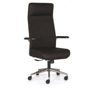 Scaun de birou directorial tapitat cu piele ecologica, Armada Manager Negru / Crom, l51xA49xH78 cm