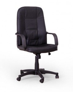 Scaun de birou directorial tapitat cu piele ecologica Expect Black, l62xA64xH106-115 cm
