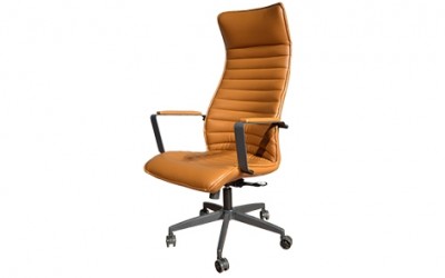 Scaun de birou directorial tapitat cu piele ecologica, Golfinn Manager Maro / Negru, l50xA49xH80 cm