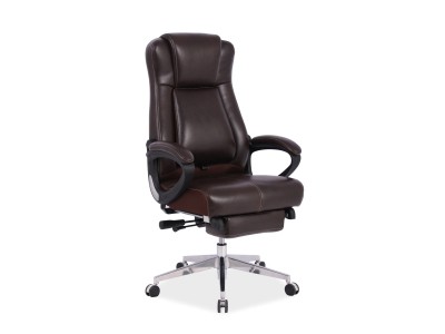 Scaun de birou directorial tapitat cu piele ecologica Rahela Maro, l67xA50xH118-128 cm