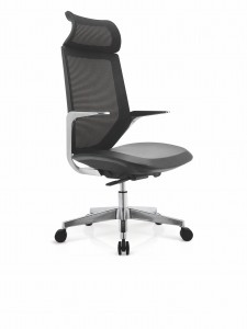 Scaun de birou ergonomic tapitat cu piele ecologica Genera II Negru, l64xA60xH113-125 cm