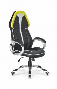 Scaun gaming tapitat cu piele ecologica Sigrid Negru / Gri, l64xA75xH115-125 cm