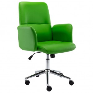 Scaun de birou ergonomic tapitat cu piele ecologica, Norman Verde, l64xA64xH97-107 cm