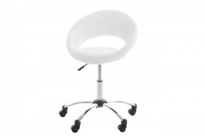 Scaun de birou ergonomic tapitat cu piele ecologica Plump Alb, l60xA53xH89 cm