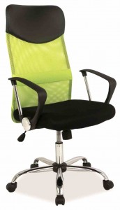 Scaun de birou ergonomic tapitat cu stofa, Qwin-025 Lime / Negru, l62xA50xH111-120 cm