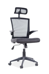 Scaun de birou ergonomic tapitat cu stofa Qwin-707 Negru, l59xA49xH112-122 cm