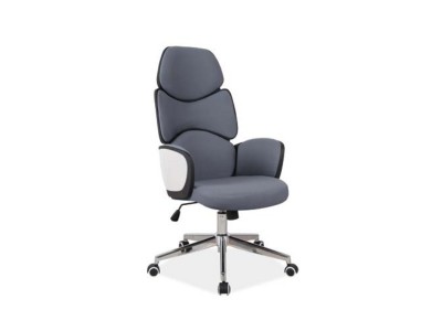 Scaun de birou ergonomic tapitat cu stofa Qwin-888 Gri, l62xA47xH117-127 cm