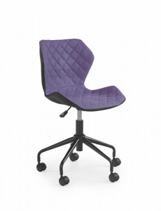 Scaun de birou pentru copii, tapitat cu piele ecologica si stofa Maxie Purple, l48xA53xH78-88 cm