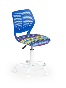 Scaun de birou pentru copii tapitat cu stofa Binda Albastru, l40xA43xH75-87 cm