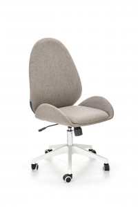 Scaun de birou tapitat cu stofa Fabrizio Gri / Alb, l54xA58xH101-111 cm