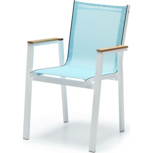 Scaun de gradina / terasa din aluminiu Ottowa Albastru deschis / Alb, l63xA57xH90 cm