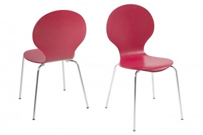 Scaun din furnir si picioare metalice Marcus Rosu Inchis / Crom, l49xA53xH87 cm