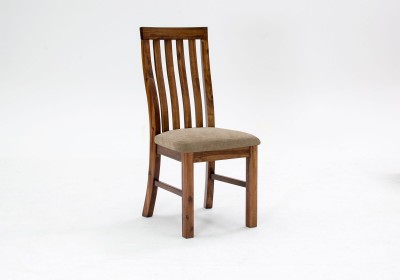 Scaun din lemn de salcam, cu sezut tapitat cu stofa Emerson Brown, l42xA50xH104 cm