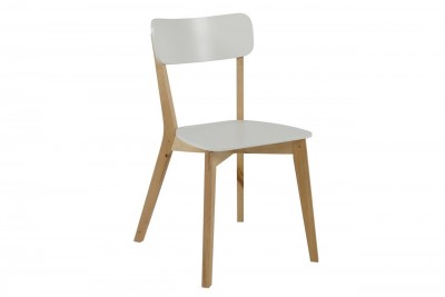 Scaun din lemn si MDF Raven Alb / Natural, l40,5xA48,5xH79 cm