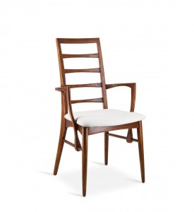 Scaun din lemn tapitat cu stofa, Kate Plus Ivoir / Nuc, l53xA47xH95 cm