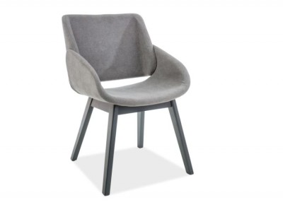 Scaun din lemn, tapitat cu stofa Neti Grey / Graphite, l52xA45xH82 cm