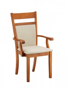 Scaun din lemn, tapitat cu stofa Victoria Red Oak / Light Beige, l46,8xA40xH99 cm