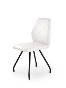 Scaun din metal tapitat cu piele ecologica Kai-242 White