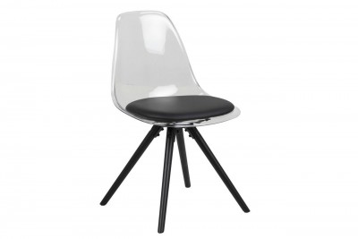 Scaun din plastic si picioare din lemn Hanning Negru, l47xA53xH81,5 cm