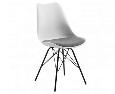 Scaun din plastic si picioare metalice Eris Alb / Gri, l48,5xA54xH85,5 cm