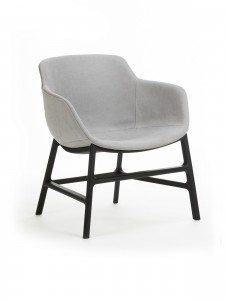 Scaun din plastic tapitat cu stofa, cu picioare din metal Shirley Grey, l63xA62xH70 cm