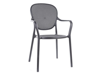 Scaun din plastic, Trevano Negru, l56xA57xH91 cm