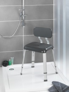 Scaun dus cu spatar si inaltime reglabila pe 5 nivele, picioare din aluminiu, Secura Premium Antracit, l50,5xA46,5xH71,5-81,5 cm