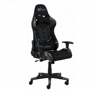Scaun gaming tapitat cu stofa, Alpha Negru / Gri, l68xA61xH129-139 cm