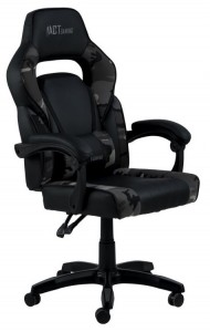 Scaun gaming tapitat cu piele ecologica, Canyon Negru / Gri, l66xA71xH129-139 cm