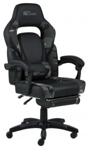 Scaun gaming tapitat cu piele ecologica, Canyon Plus Negru / Gri, l66xA71xH129-139 cm