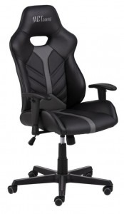 Scaun gaming tapitat cu piele ecologica, Cobblestone Negru / Gri, l63xA63xH113-123 cm