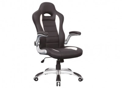 Scaun gaming tapitat cu piele ecologica Qwin-024 Negru, l62xA51xH116-126 cm