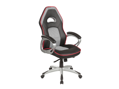 Scaun gaming tapitat cu piele ecologica Qwin-055 Gri / Negru, l64xA51xH118-128 cm