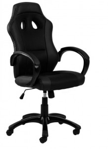 Scaun gaming tapitat cu piele ecologica si stofa, Race Negru, l64xA67xH108-118 cm