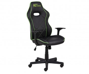 Scaun gaming tapitat cu piele ecologica Vayne Negru / Verde, l65xA61xH108-118 cm