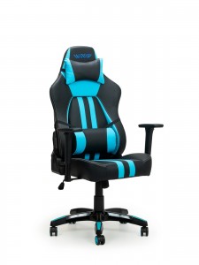 Scaun gaming tapitat cu piele ecologica Wave Y-2558 Albastru / Negru, l67xA66xH131-141 cm