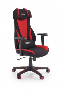 Scaun gaming, tapitat cu stofa Abdon Negru / Rosu, l65xA66xH112-120 cm