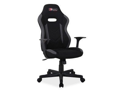 Scaun gaming tapitat cu stofa Raziel Gri / Negru, l65xA47xH109-119 cm