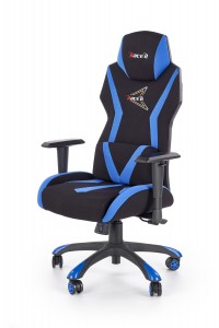 Scaun gaming, tapitat cu stofa Storm Negru / Albastru, l69xA60xH119-128 cm