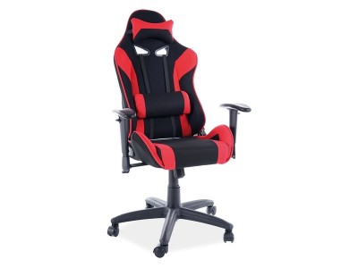 Scaun gaming tapitat cu stofa, Vesper Kid Negru / Rosu, l65xA41xH109-116 cm