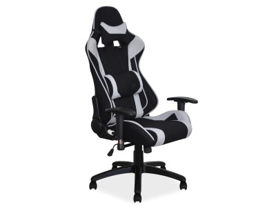 Scaun gaming tapitat cu stofa, Vesper Negru / Gri, l70xA49xH126-134 cm