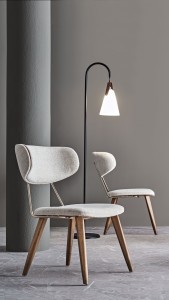 Scaun tapitat cu stofa, Brita Crem, l52xA67,5xH84,5 cm