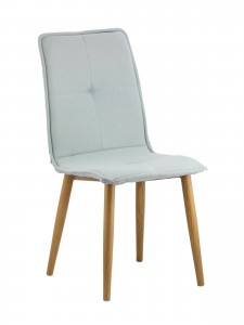 Scaun tapitat cu stofa cu picioare de metal Freia Blue, l45xA40xH90 cm