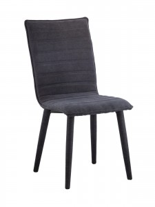 Scaun tapitat cu stofa cu picioare de metal tapitate Arabelle Dark Grey, l43xA42xH90,5 cm