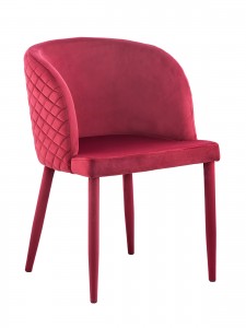 Scaun tapitat cu stofa cu picioare de metal tapitate Ariella Visiniu , l54xA44xH76 cm