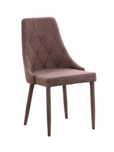 Scaun tapitat cu stofa cu picioare de metal tapitate Athena Brown, l46,5xA46,5xH89,5 cm