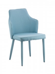 Scaun tapitat cu stofa cu picioare de metal tapitate Zanne Light Blue, l47,5xA47,5xH84cm