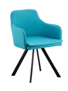 Scaun tapitat cu stofa cu picioare de metal Javier Albastru, l56xA45xH83 cm